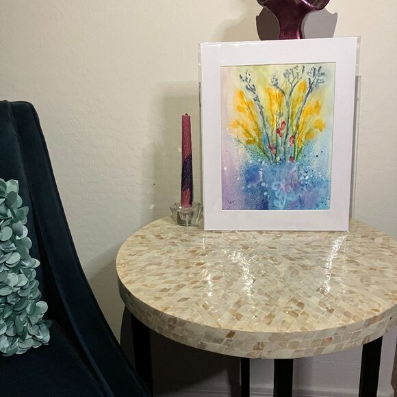 Abstract Wildflower Bouquet Floral Original Watercolor Wall Art Painting - Picture 14 of 16